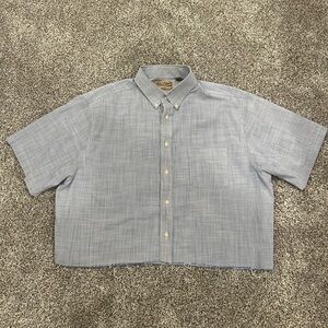 blue striped button up